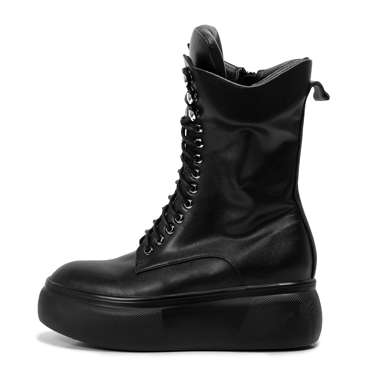 GLAM2 black Leather sneaker boots - Glamazons